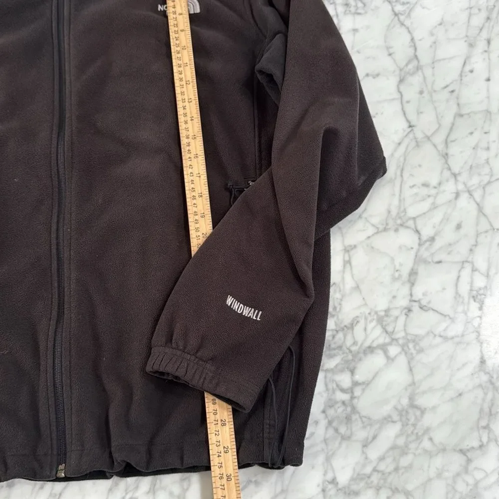 North Face Jacket Mens Fleece Full Zip Black Windwall - XL